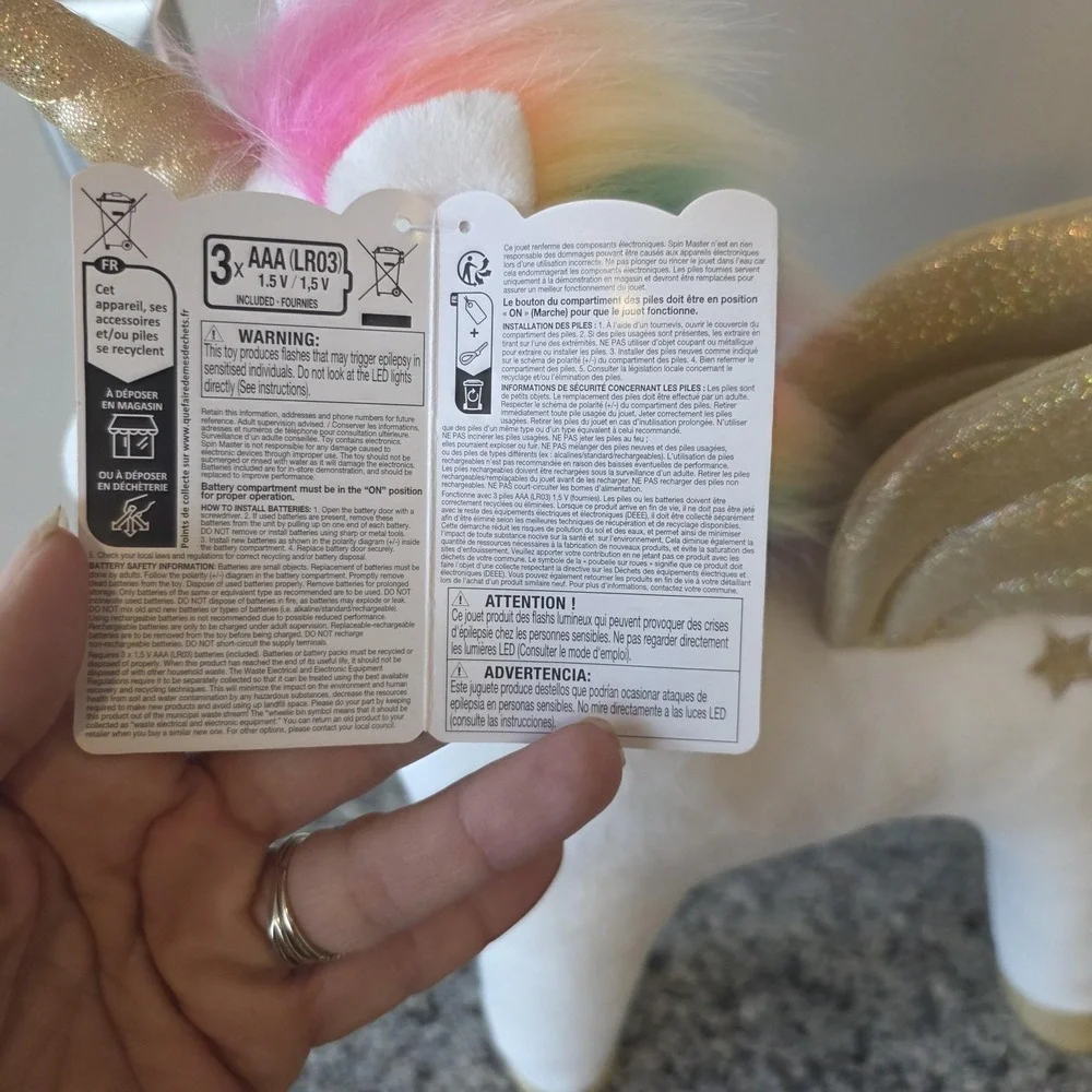 GUND My Magical Light & Sound Unicorn Plush Stuffed Animal Toy White Gold Medium